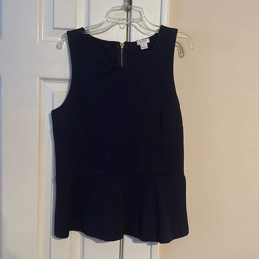 J. Crew Factory Navy peplum top